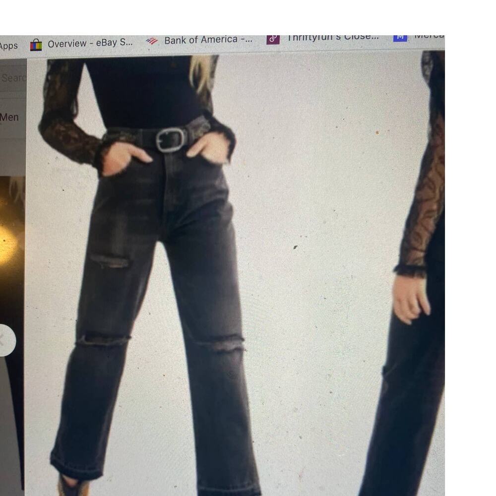 We The Free Women’s Size 25 Reg High Rise Jean Distress Raw Hem Button Fly NWT
